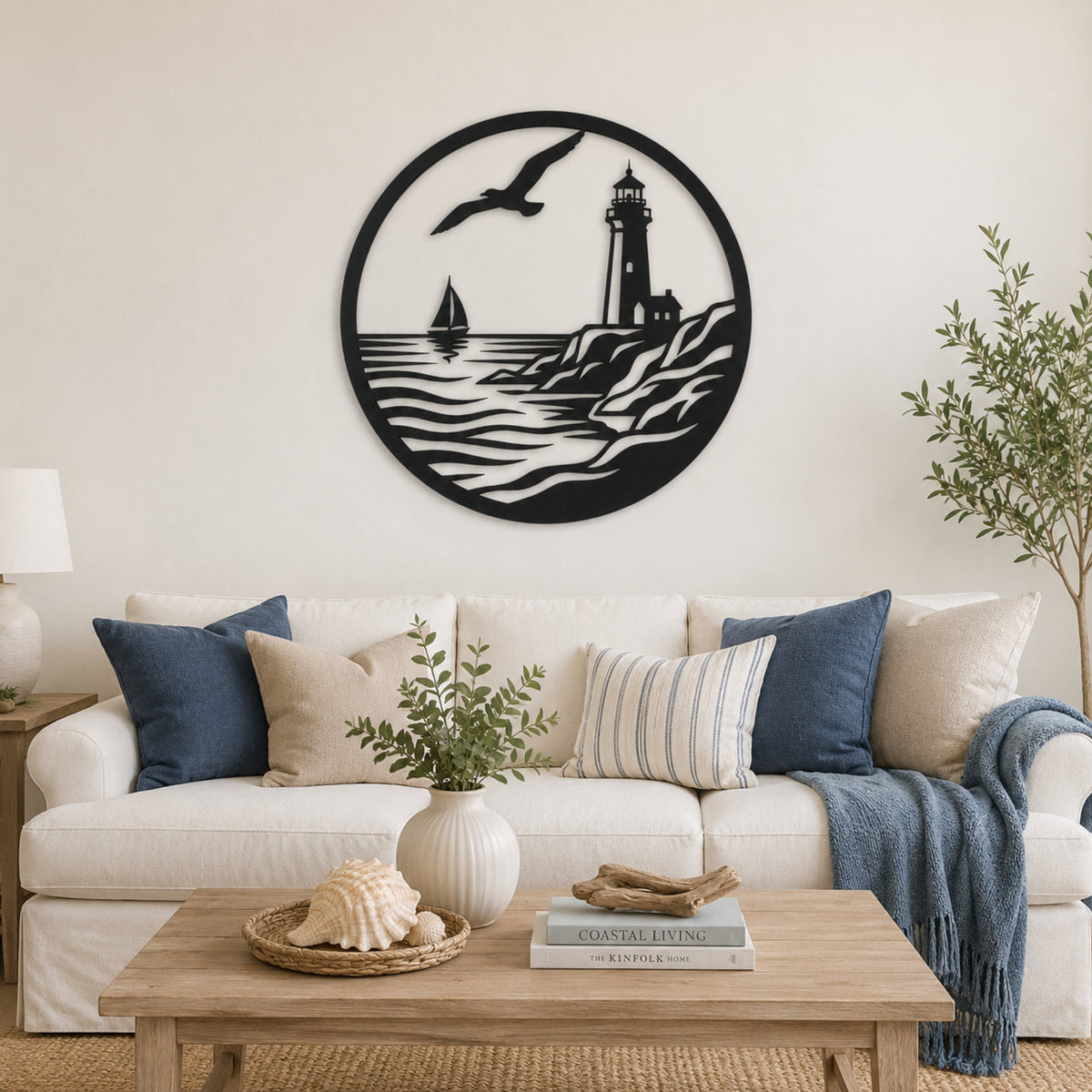 Lighthouse Metal Wall Art – Nautical Coastal Decor