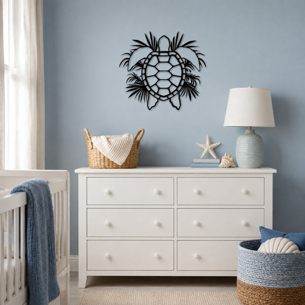Tropical Sea Turtle Metal Wall Art – Coastal Ocean Wall Decor