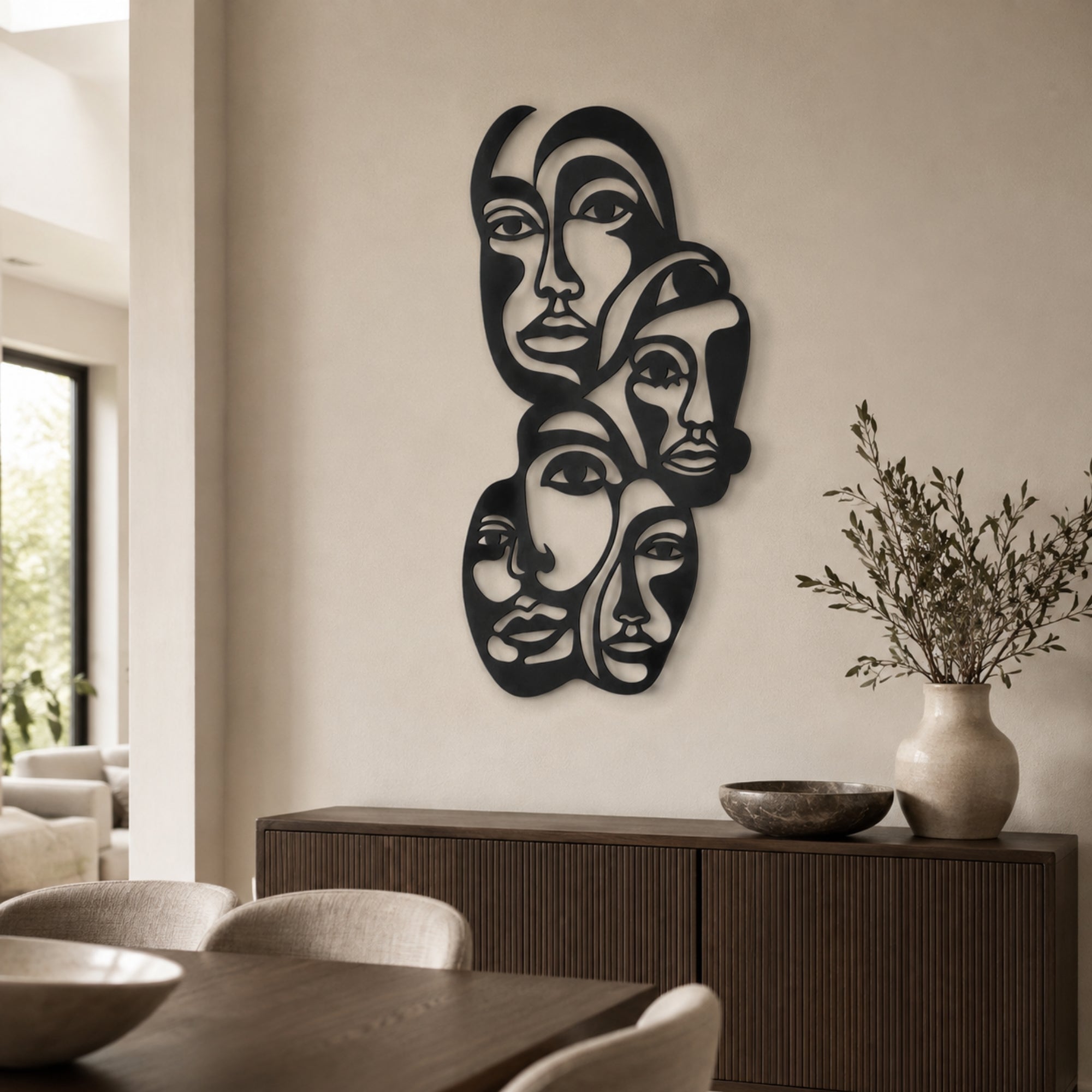 Abstract Faces Metal Wall Art