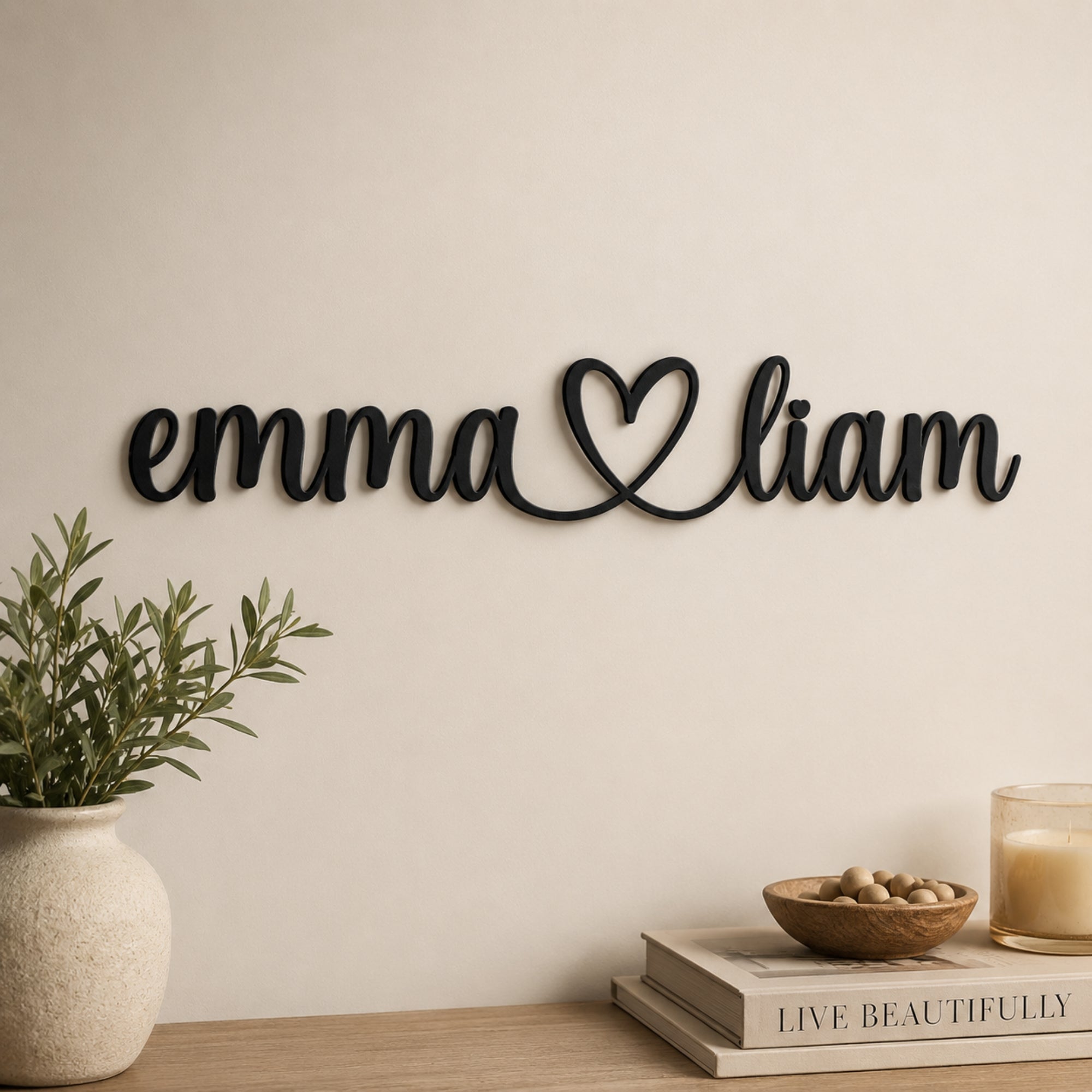 Personalized Couple Names Metal Sign with Heart