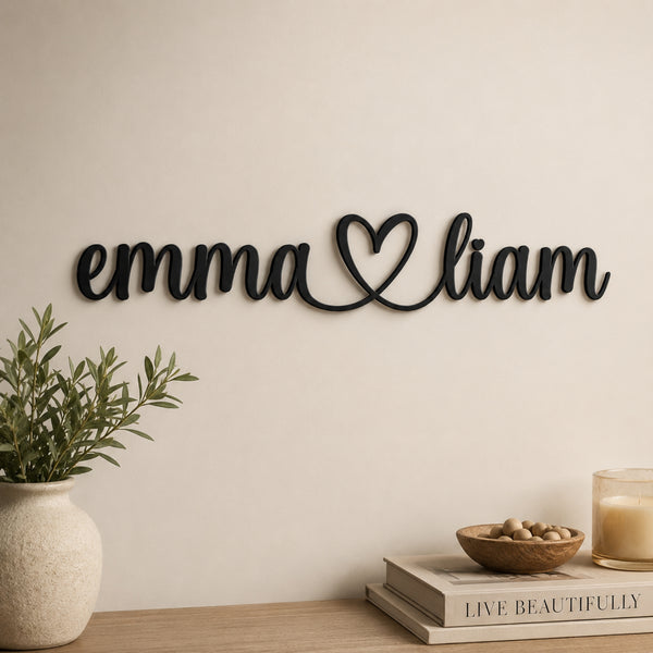 Personalized Couple Names Metal Sign with Heart