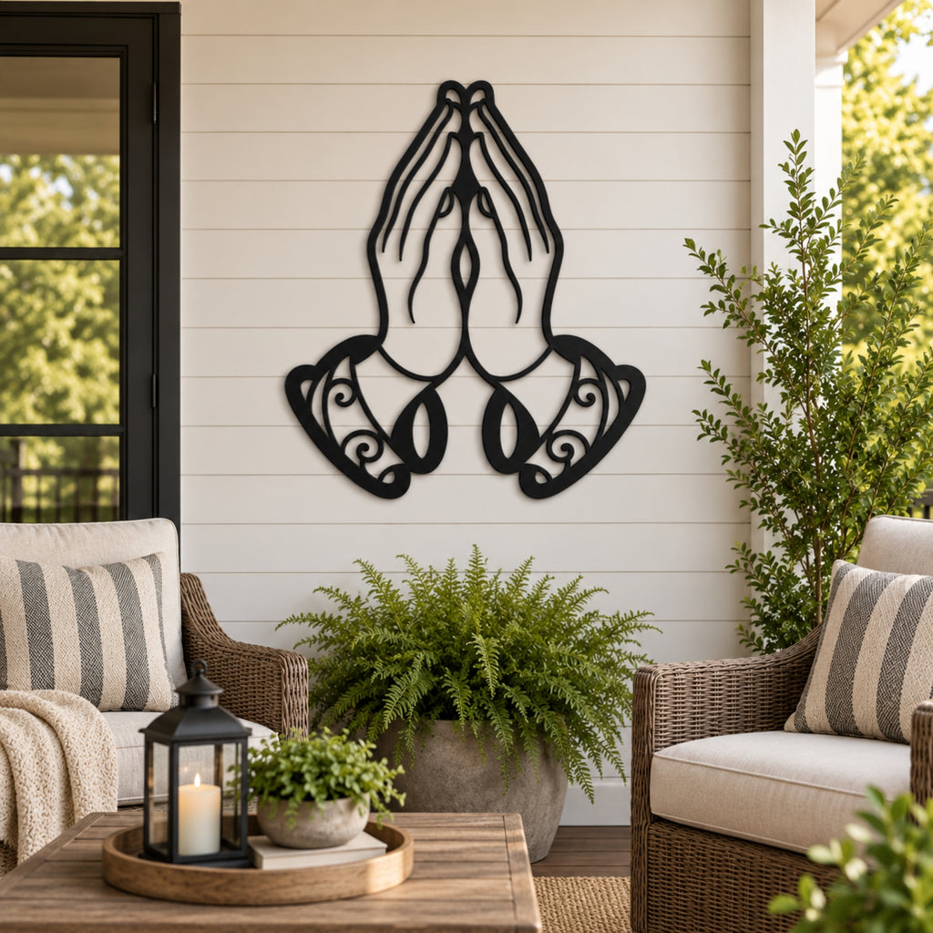 Praying Hands Metal Wall Art – Christian Faith Wall Decor