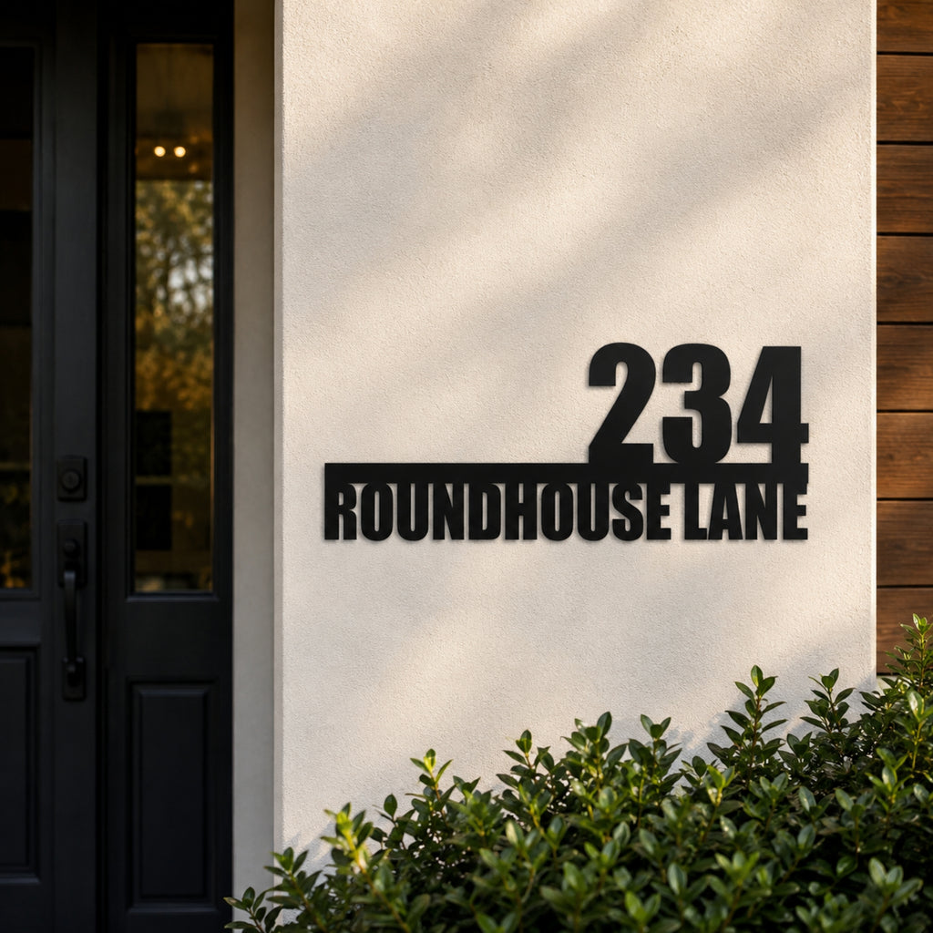 Personalized Metal Address Sign with House Number & Street Name
