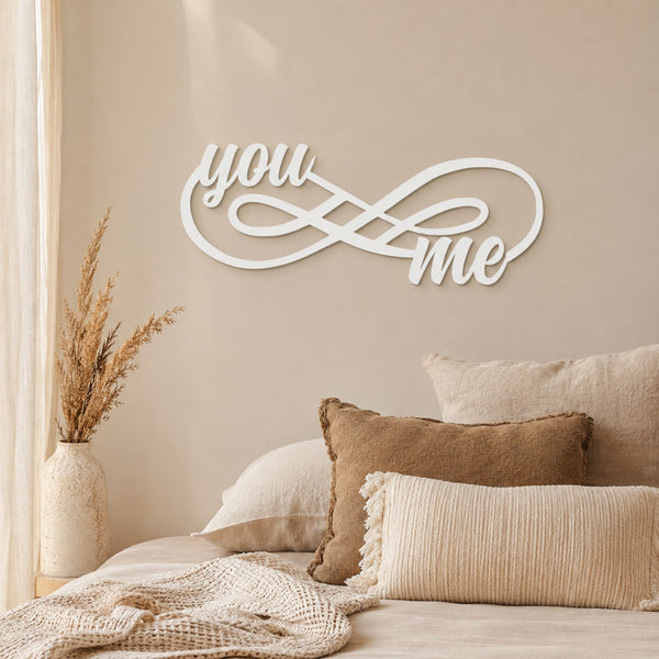 You & Me Infinity Metal Wall Art – Romantic Couple Wall Decor