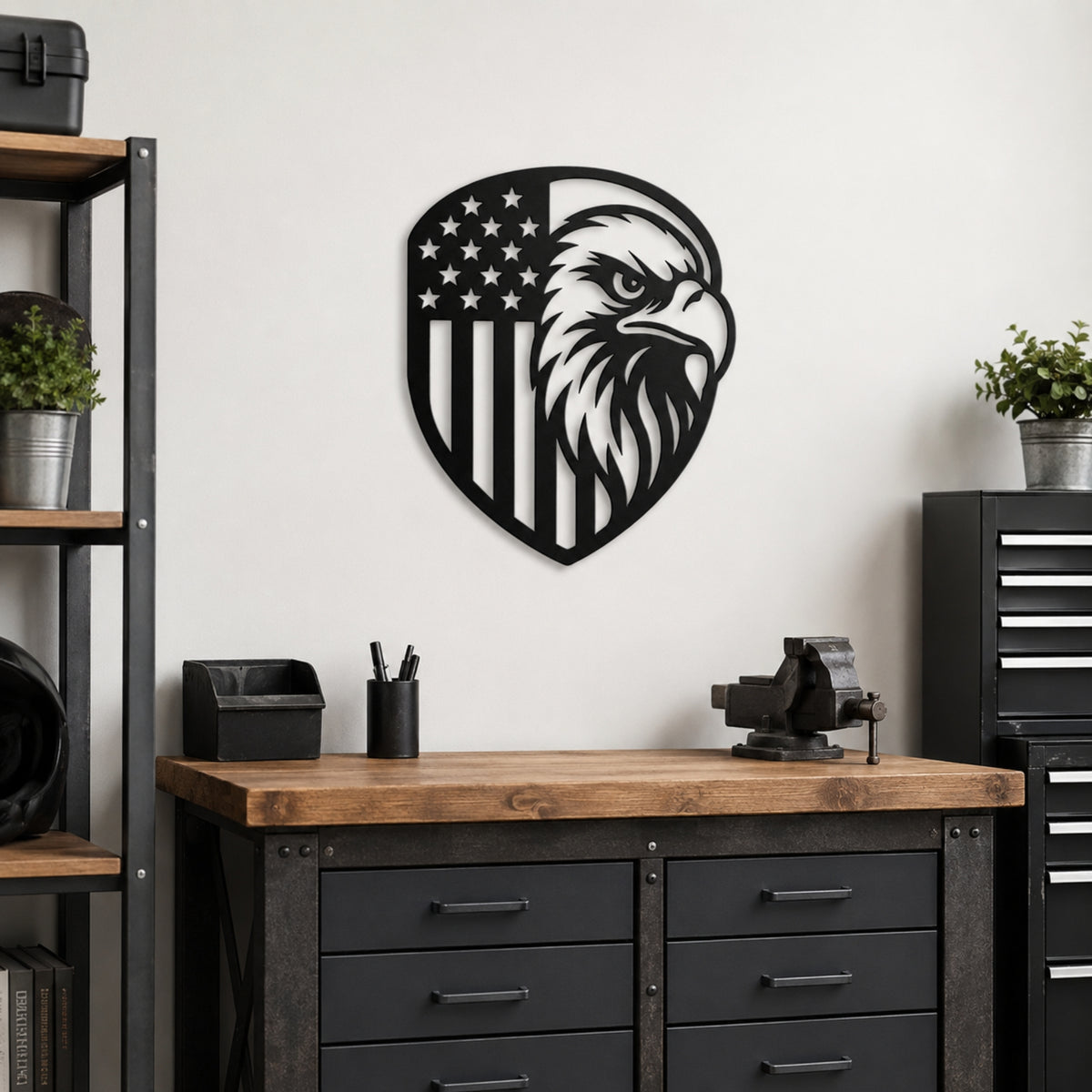 American Eagle Flag Metal Wall Art – Patriotic USA Decor Main image