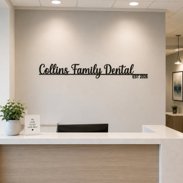 Custom Script Business Name Metal Sign with Established Year