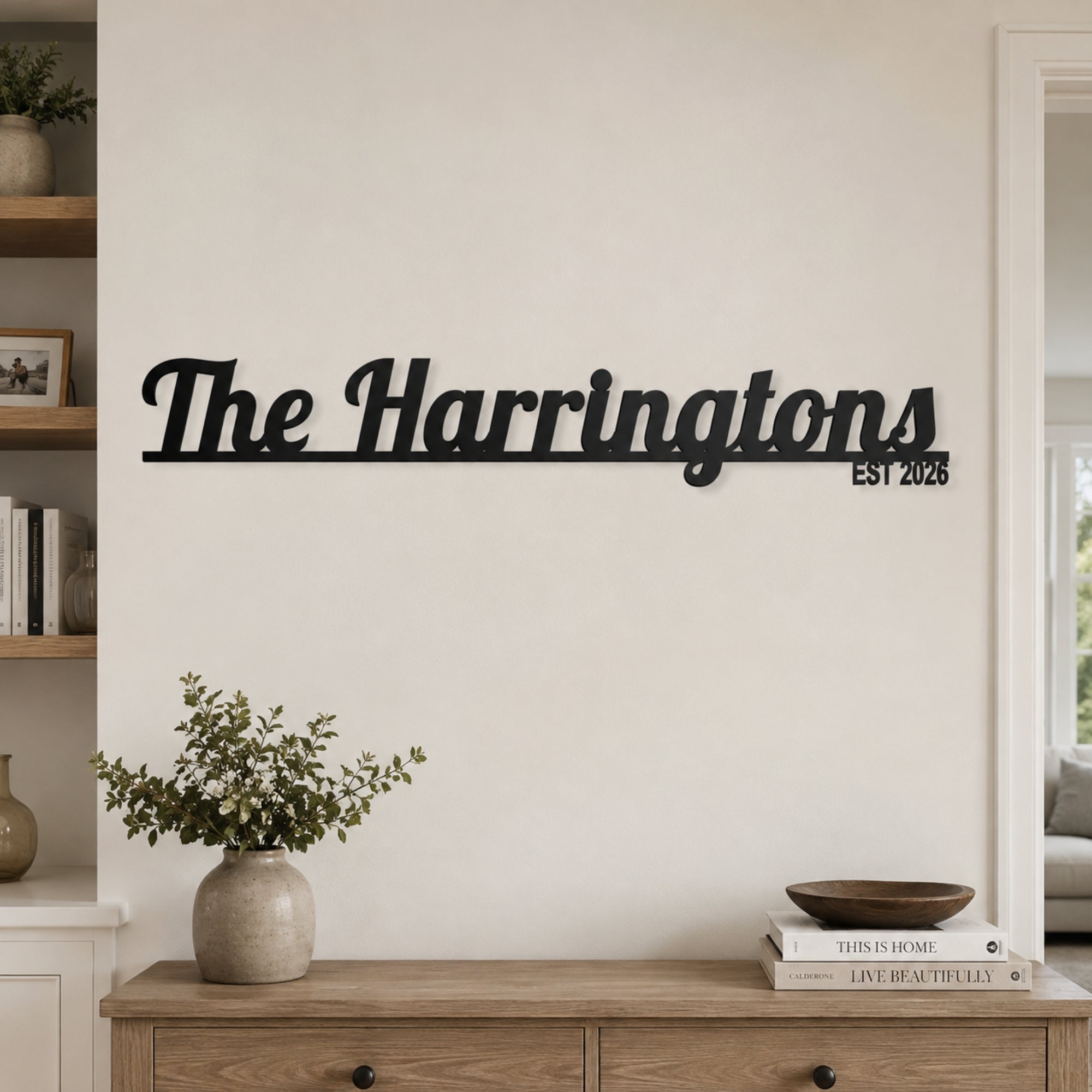 Personalized Family Name Metal Sign with Established Year