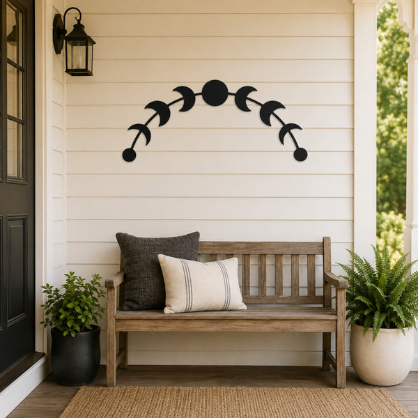 Moon Phase Metal Wall Art – Celestial Lunar Cycle Wall Decor
