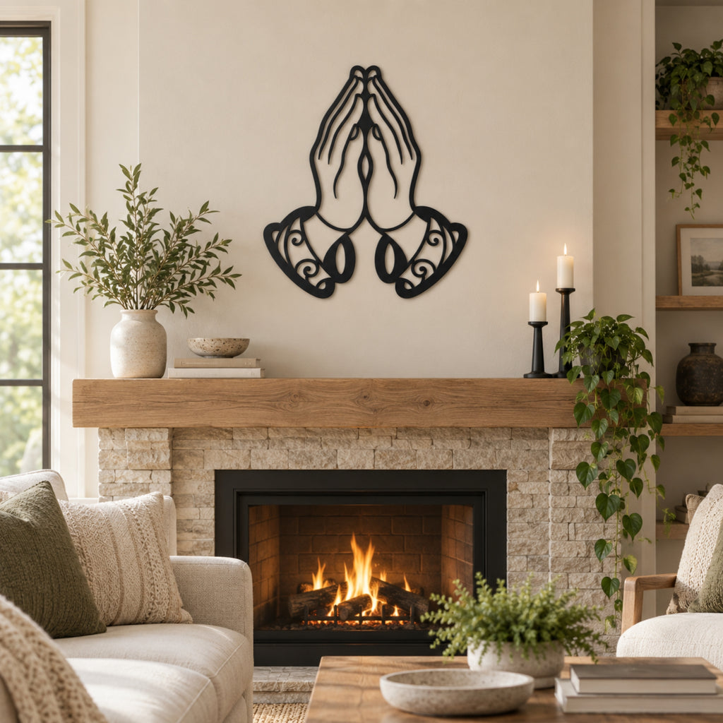 Praying Hands Metal Wall Art – Christian Faith Wall Decor
