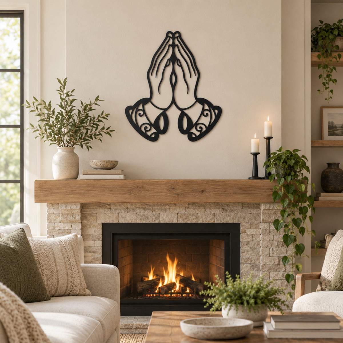 Praying Hands Metal Wall Art – Christian Faith Wall Decor