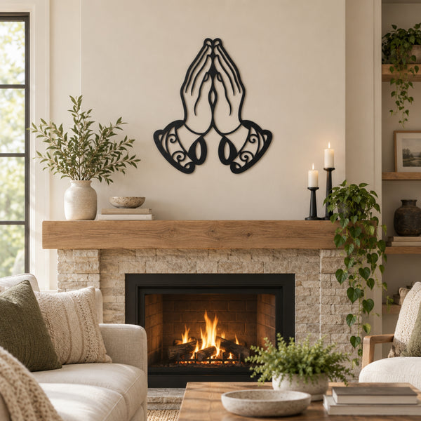 Praying Hands Metal Wall Art – Christian Faith Wall Decor
