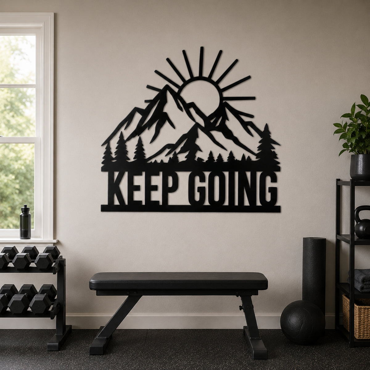 Keep Going Mountain Metal Wall Art – Inspirational Nature Decor