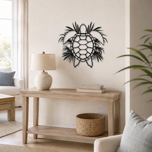 Tropical Sea Turtle Metal Wall Art – Coastal Ocean Wall Decor