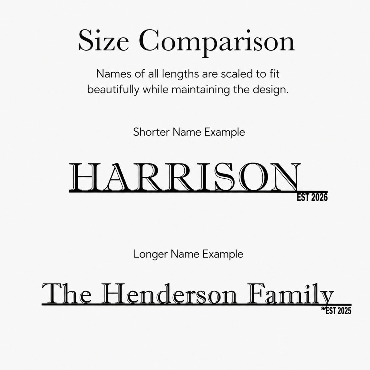 Personalized Family Name Metal Sign with Established Year – Classic Serif Design
