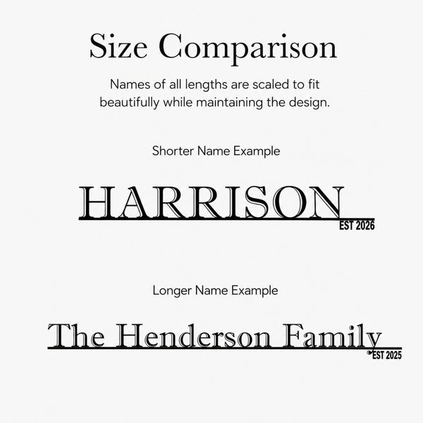 Personalized Family Name Metal Sign with Established Year – Classic Serif Design