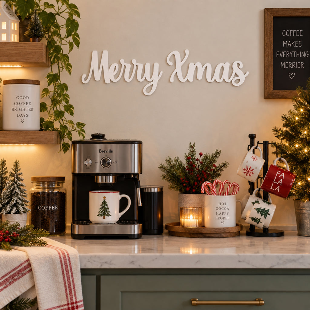 Merry Xmas Metal Wall Art – Christmas Script Metal Sign