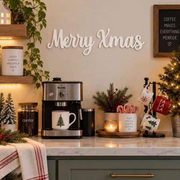 Merry Xmas Metal Wall Art – Christmas Script Metal Sign