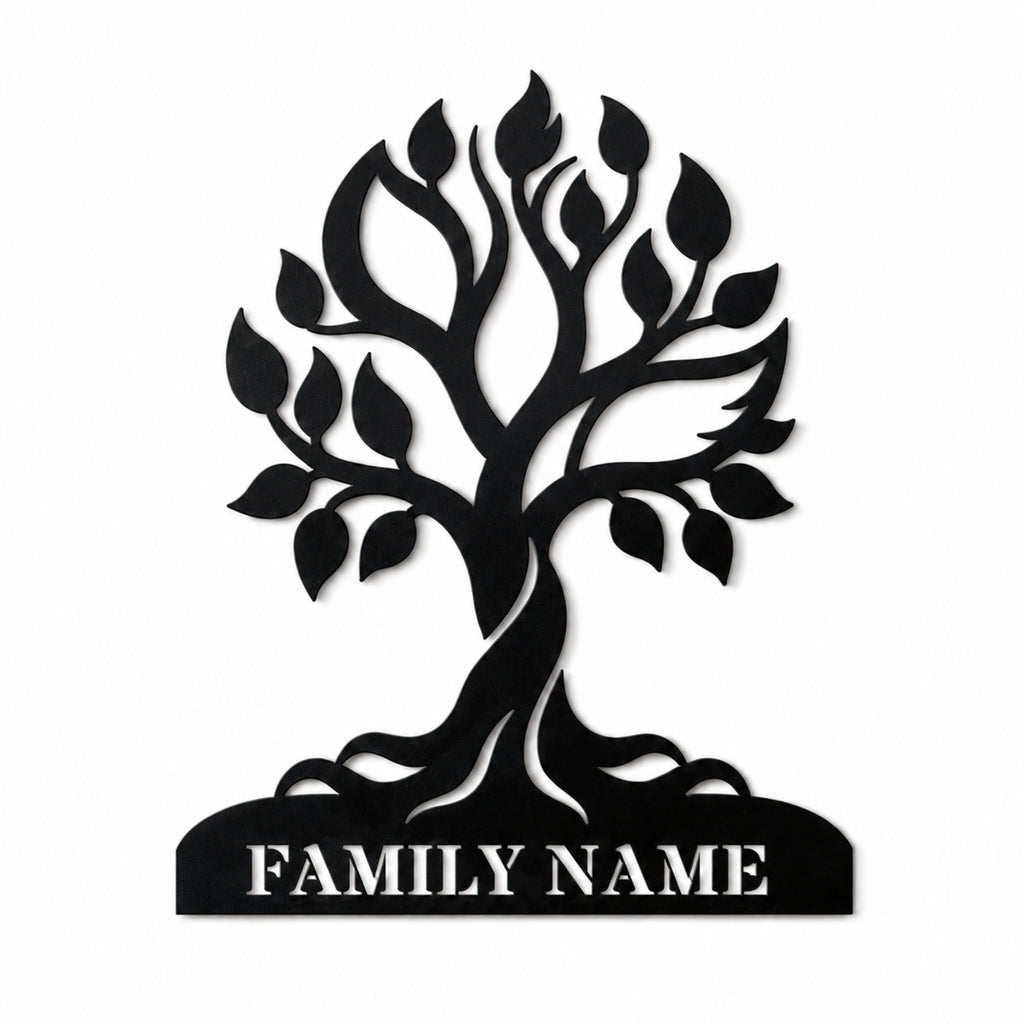 Personalized Tree of Life Family Name Metal Sign