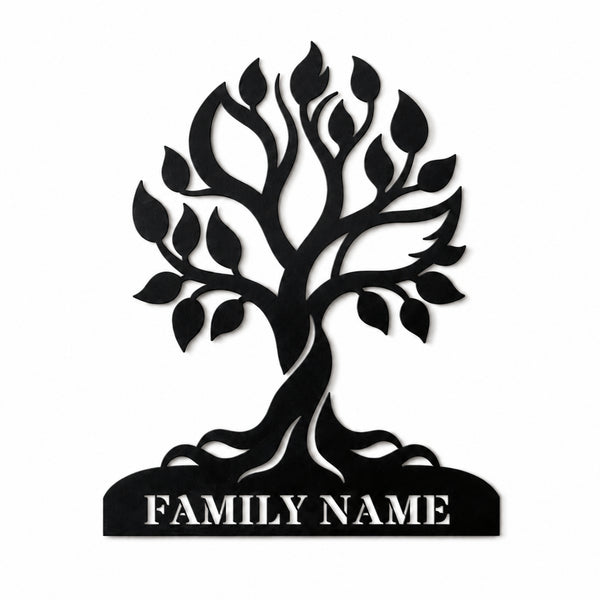 Personalized Tree of Life Family Name Metal Sign