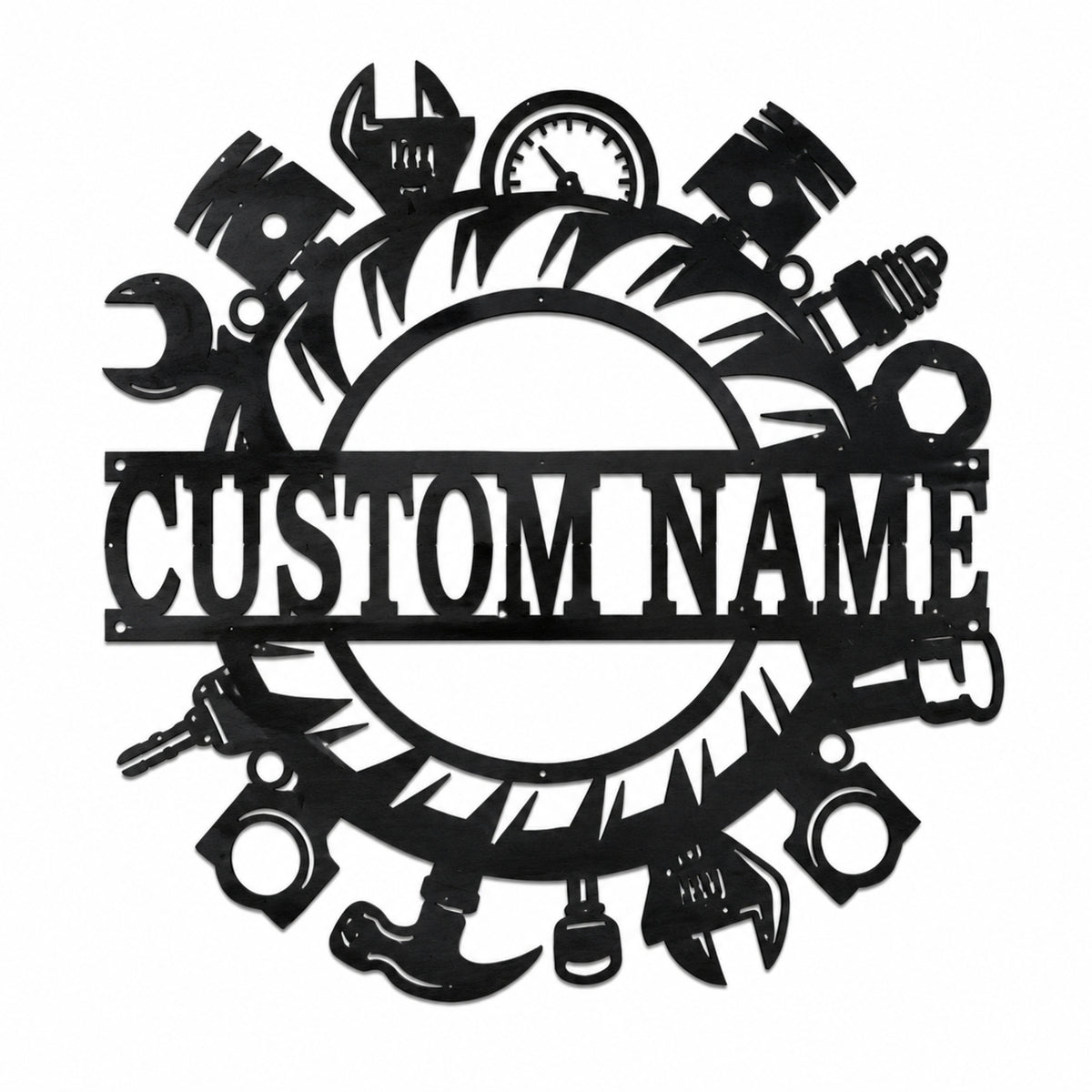 Personalized Garage & Workshop Metal Sign – Custom Name Decor