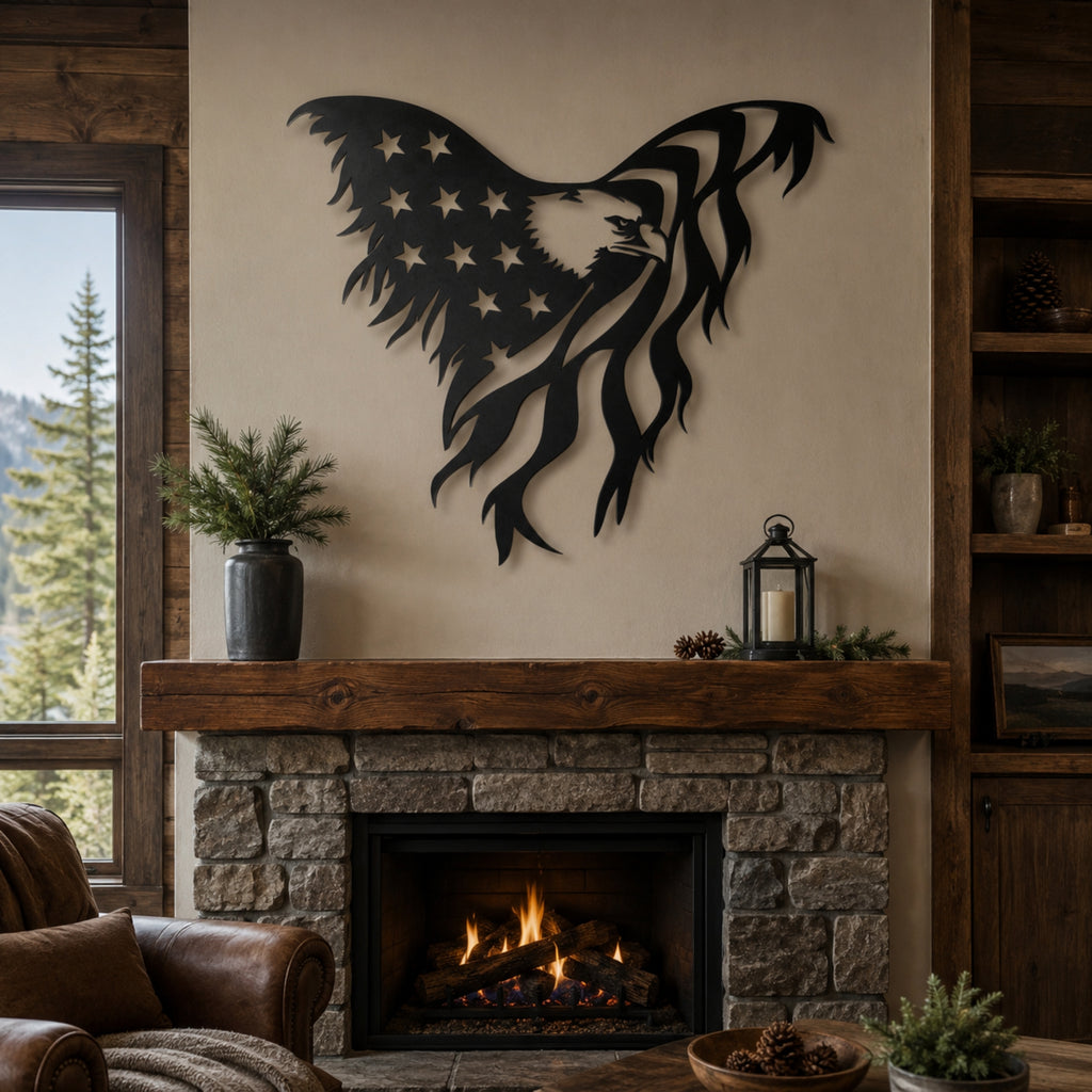 American Flag Eagle Decor - Patriotic Eagle Metal Wall Art