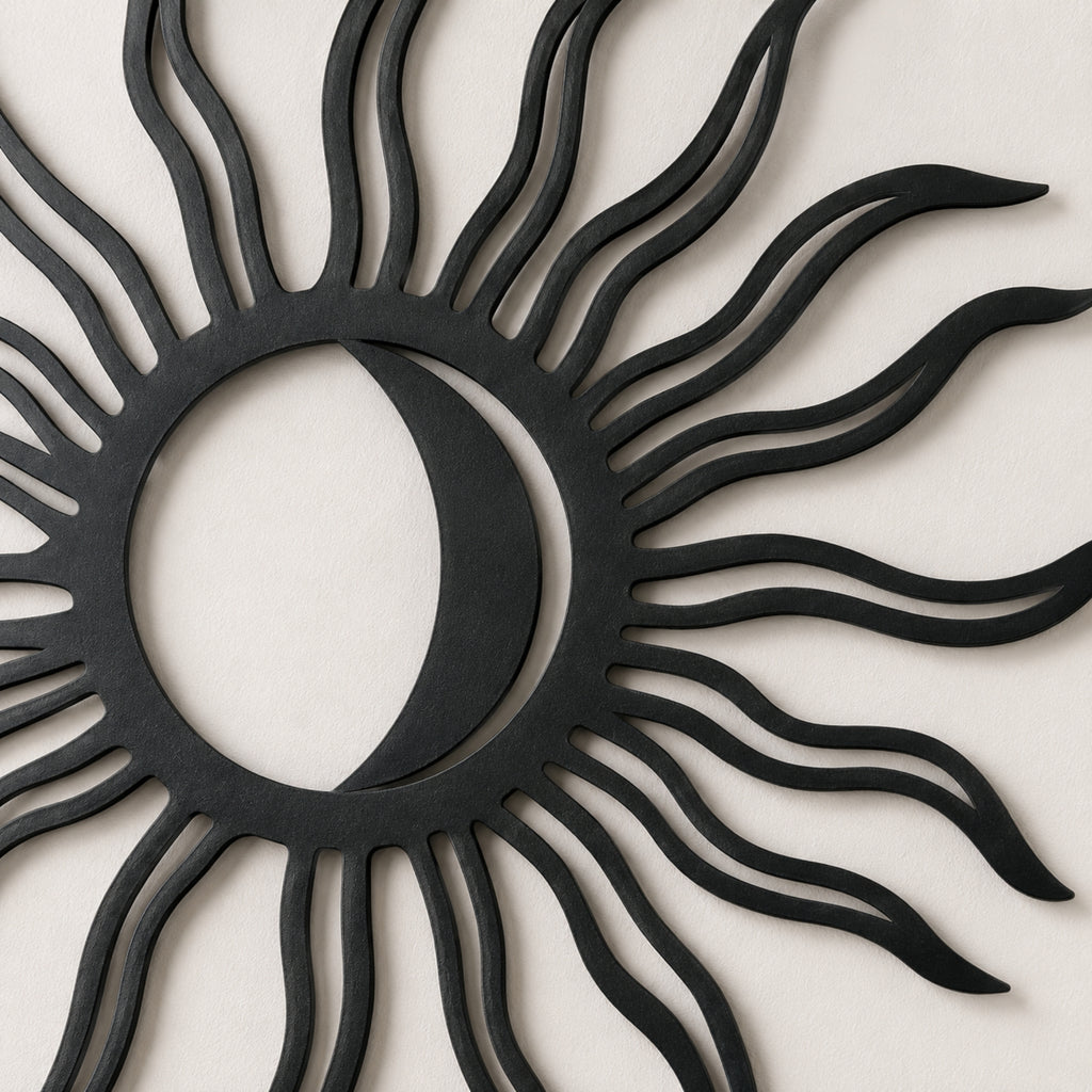 Sun & Moon Metal Wall Art – Celestial Boho Decor