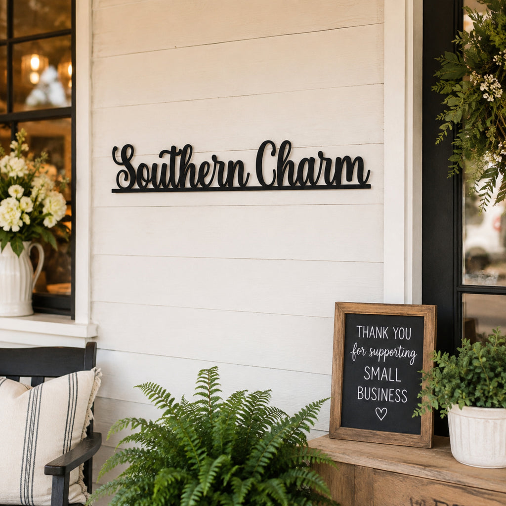 Custom Script Business Name Metal Sign – Personalized Business Wall Sign