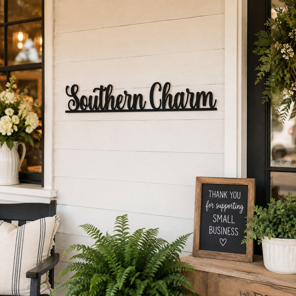 Custom Script Business Name Metal Sign – Personalized Business Wall Sign