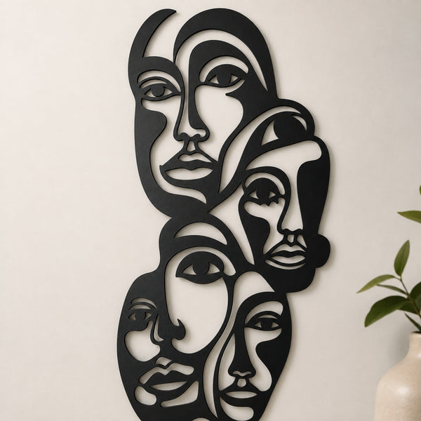 Abstract Faces Metal Wall Art