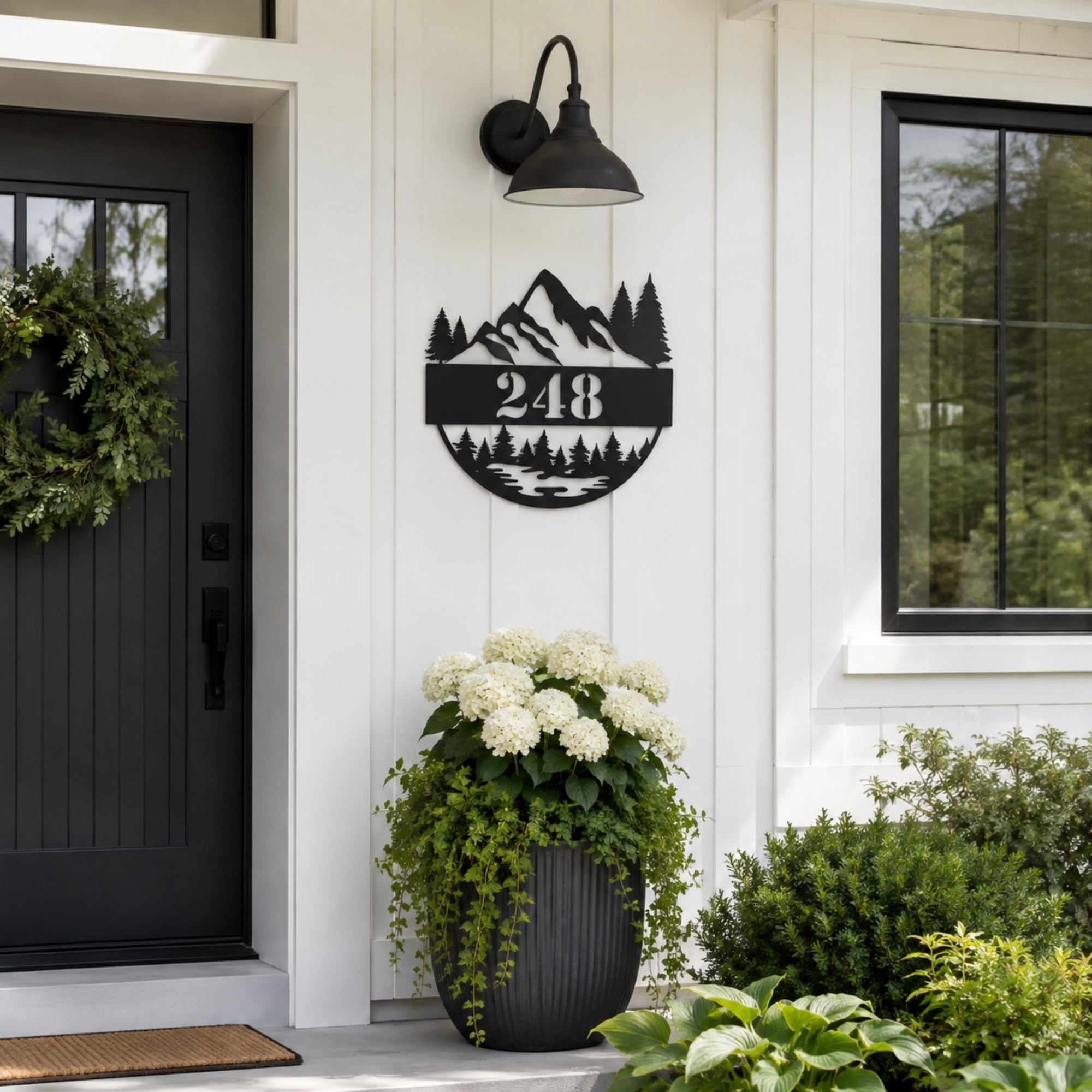 Personalized Mountain House Number Sign