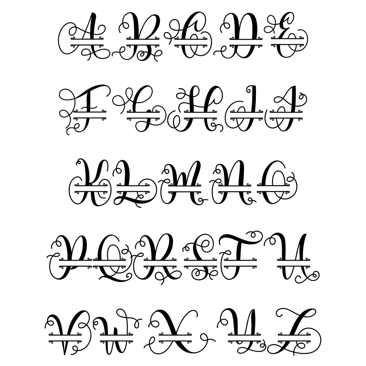 Personalized Script Monogram Family Name Sign – Custom Initial Metal Wall Art