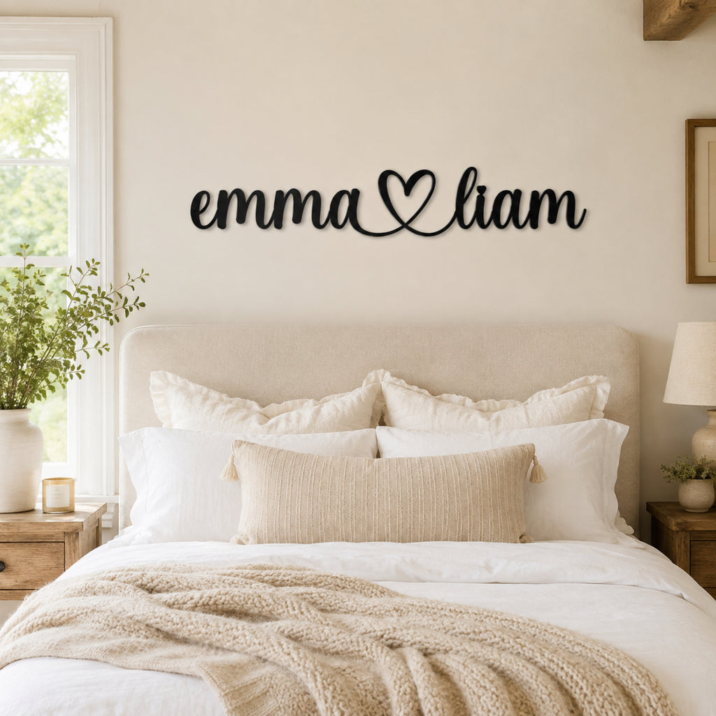 Personalized Couple Names Metal Sign with Heart