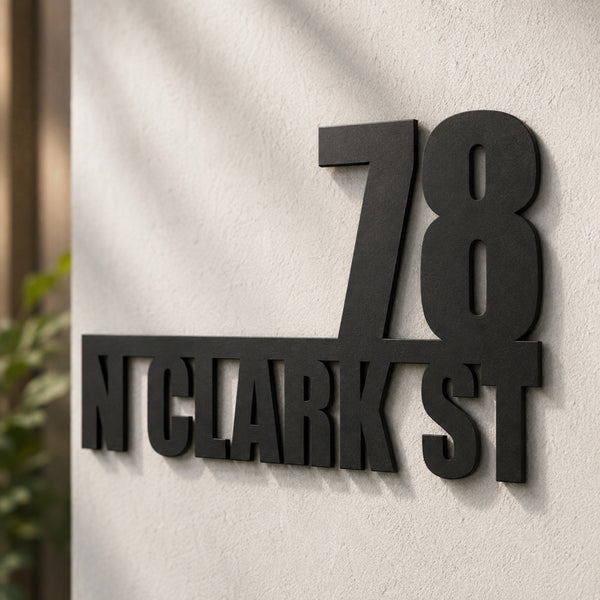 Personalized Metal Address Sign with House Number & Street Name