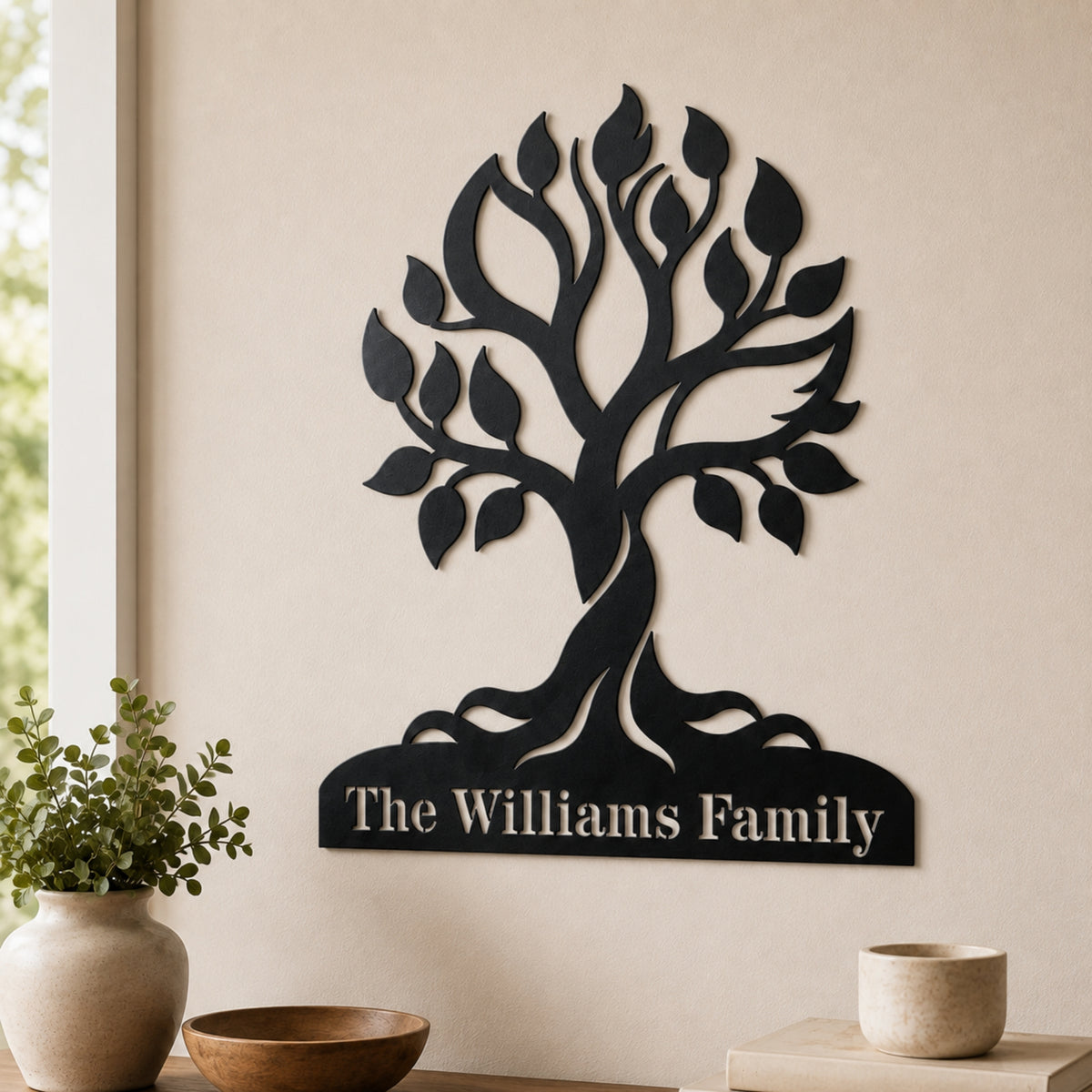 Personalized Tree of Life Family Name Metal Sign
