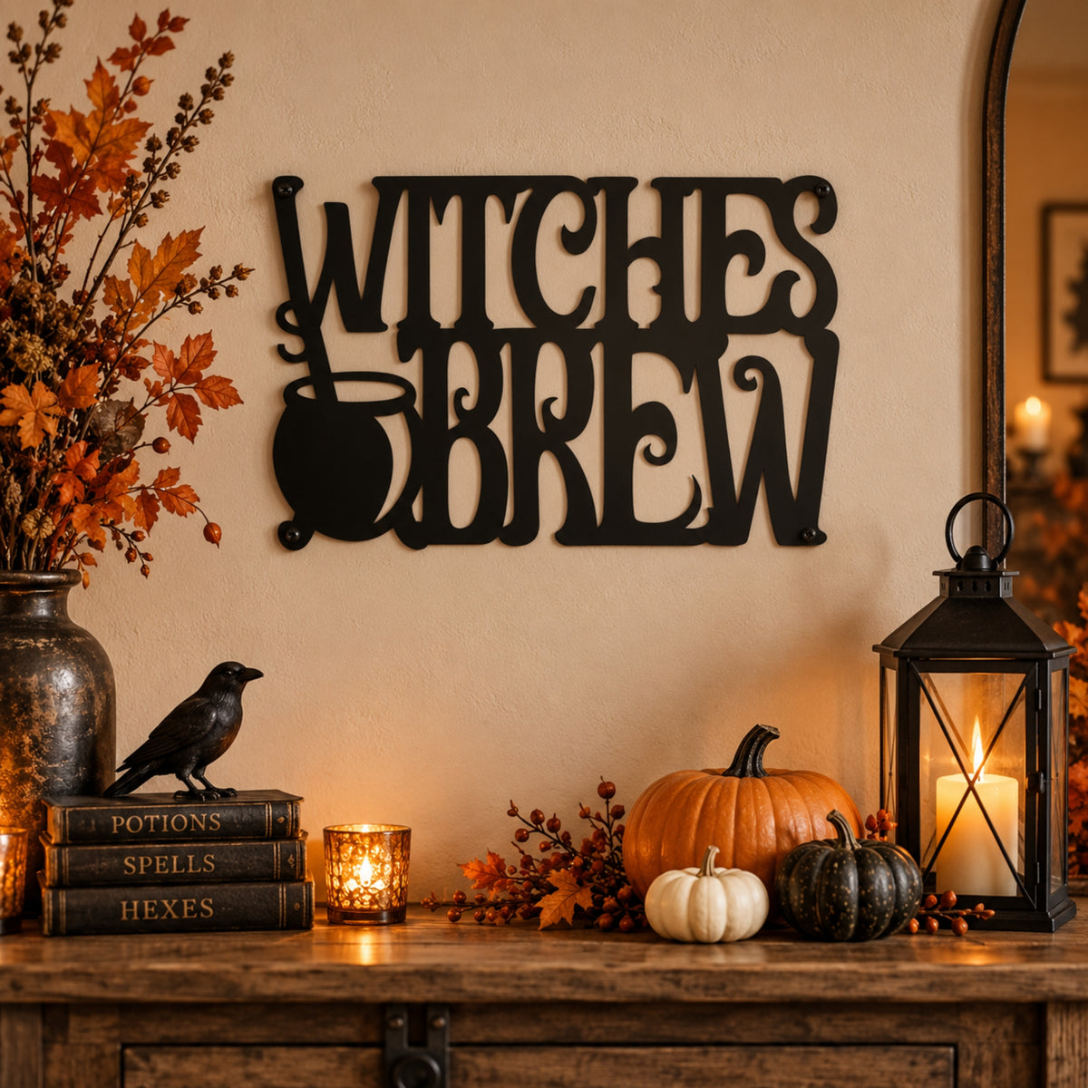 Halloween Metal Wall Art Signs – Witchy & Spooky Collection