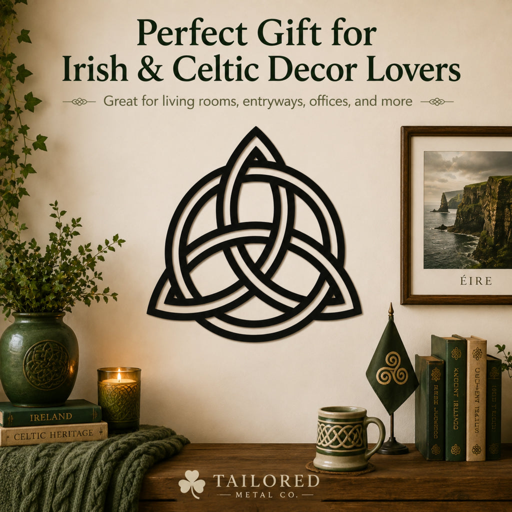 Celtic Trinity Knot Metal Wall Art – Triquetra Decor