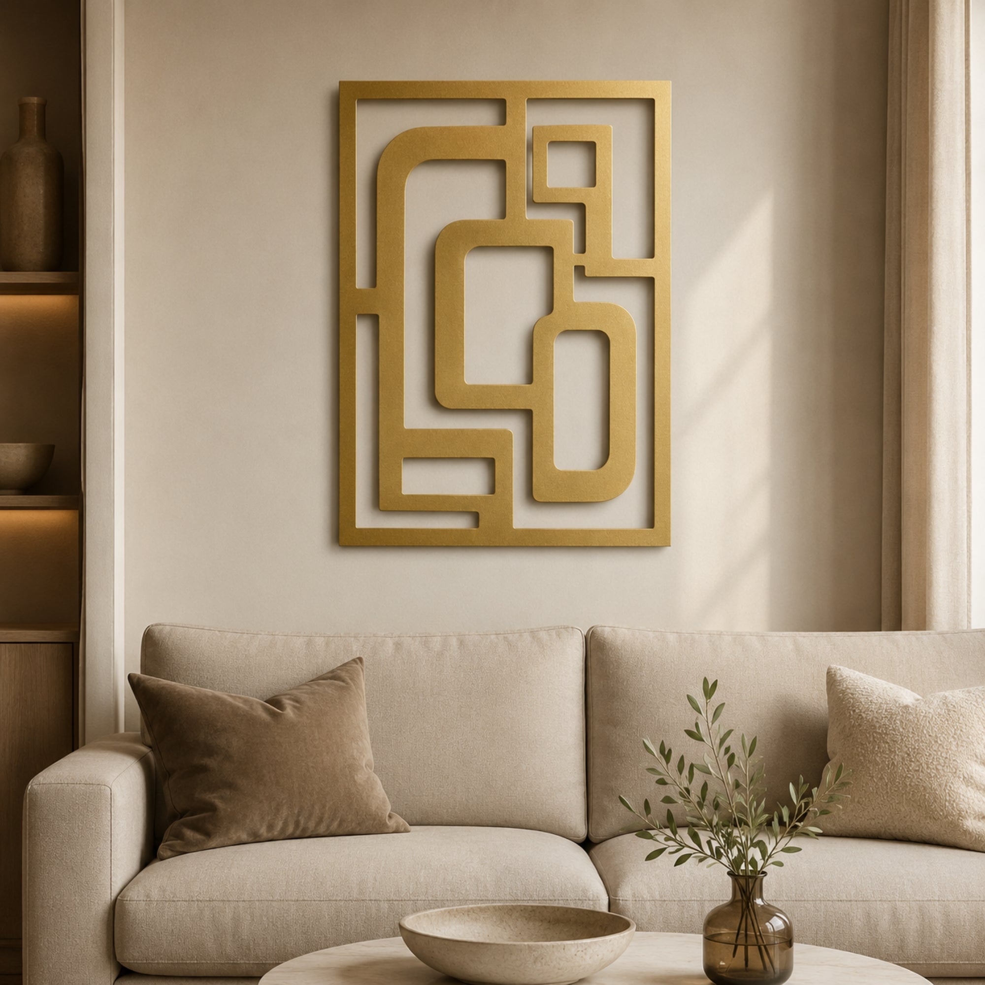 Abstract Geometric Metal Wall Art – Modern Minimalist Decor Secondary image
