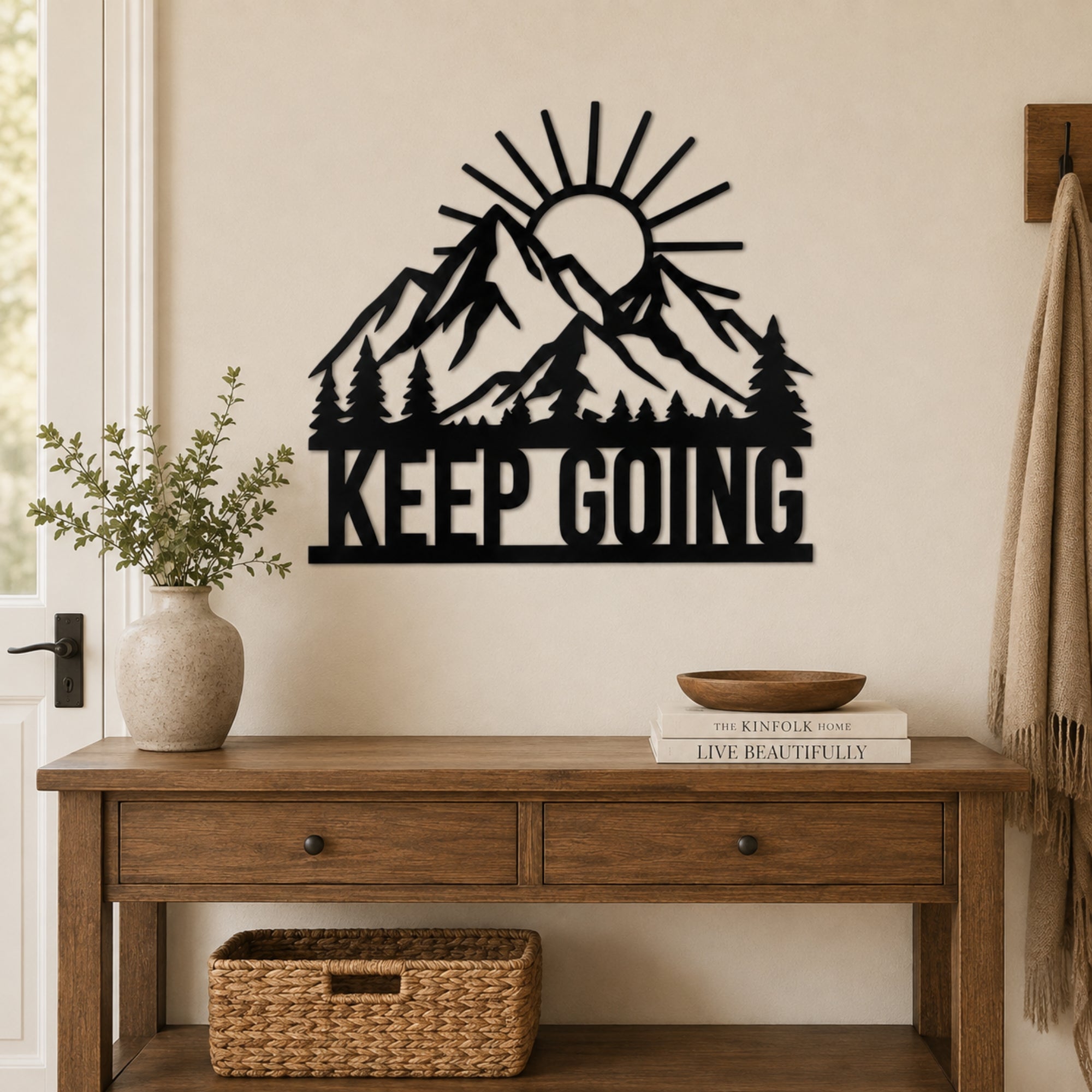 Keep Going Mountain Metal Wall Art – Inspirational Nature Decor Secondary image