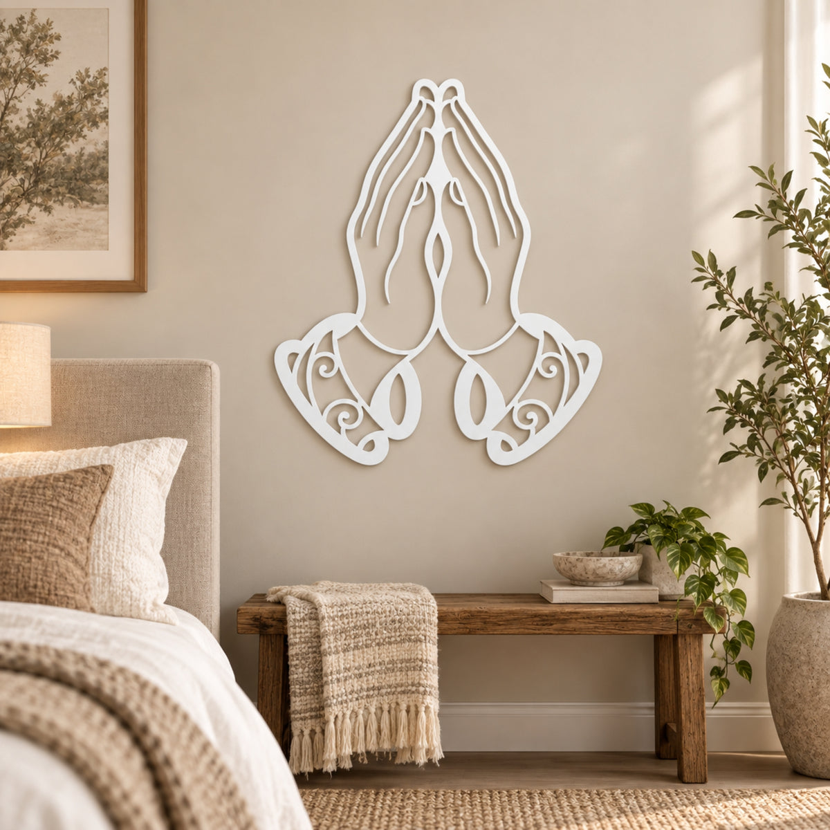 Praying Hands Metal Wall Art – Christian Faith Wall Decor
