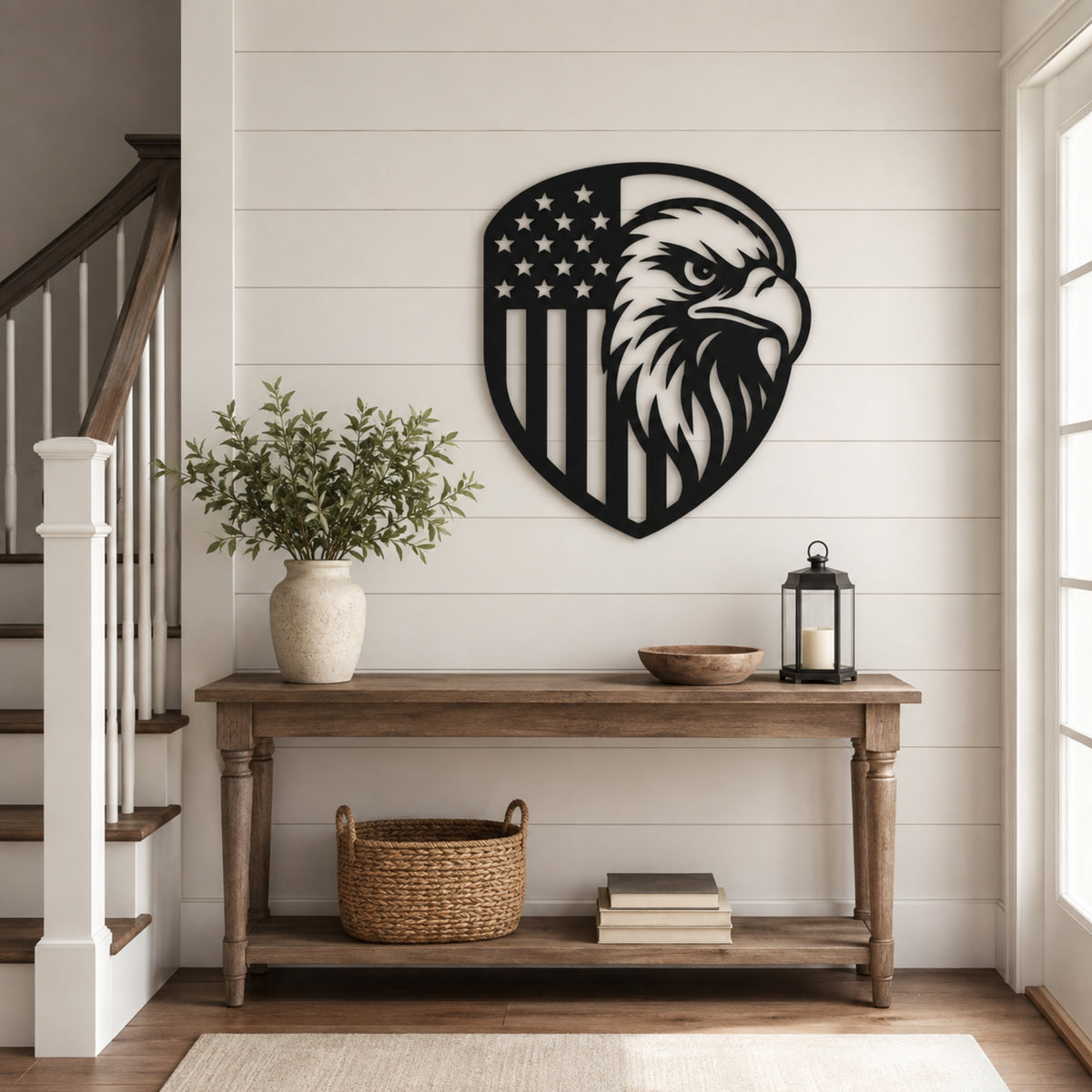 American Eagle Flag Metal Wall Art – Patriotic USA Decor