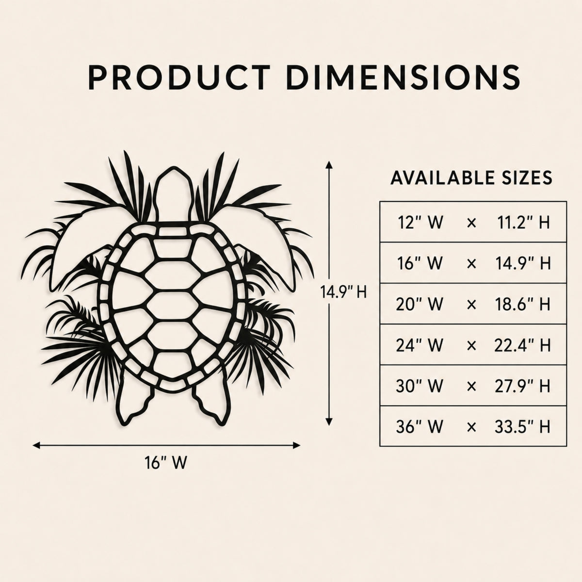 Tropical Sea Turtle Metal Wall Art – Coastal Ocean Wall Decor