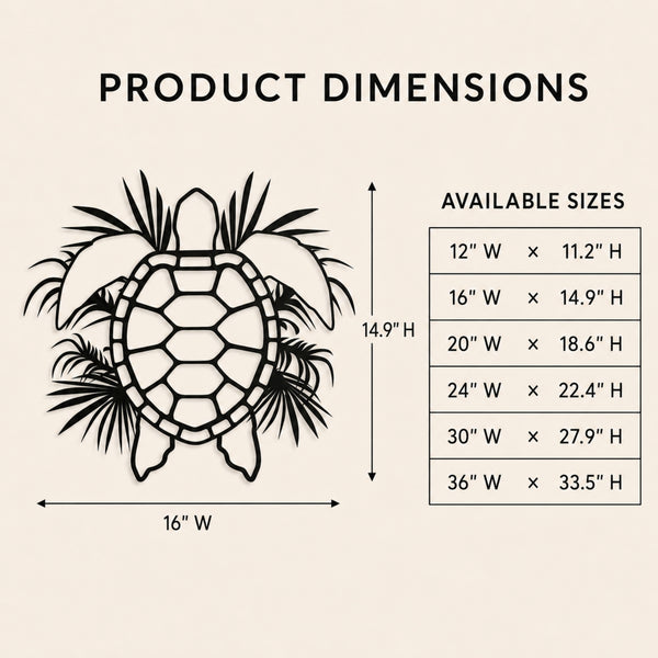Tropical Sea Turtle Metal Wall Art – Coastal Ocean Wall Decor