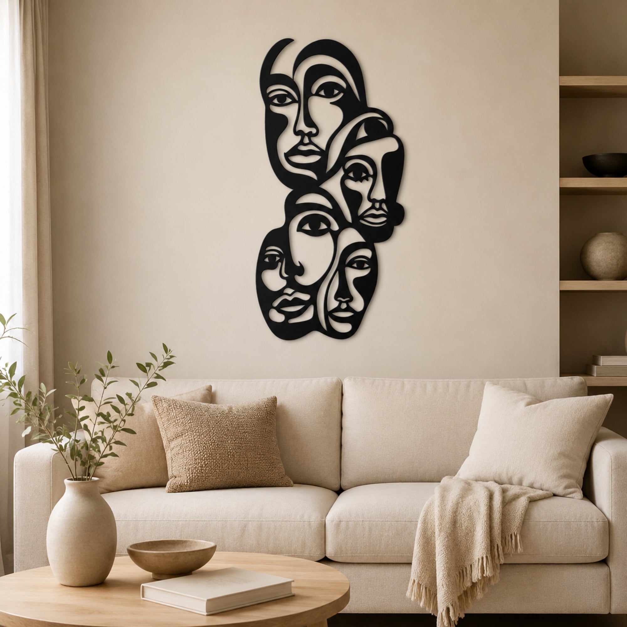 Abstract Faces Metal Wall Art