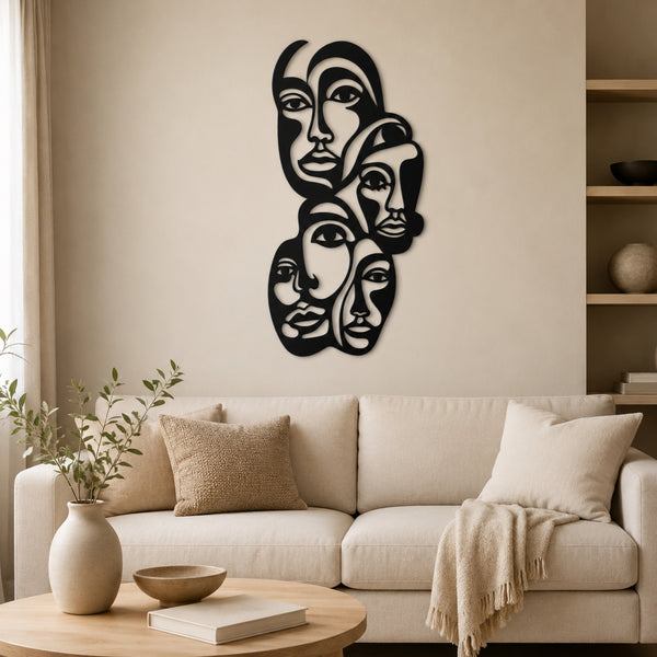 Abstract Faces Metal Wall Art