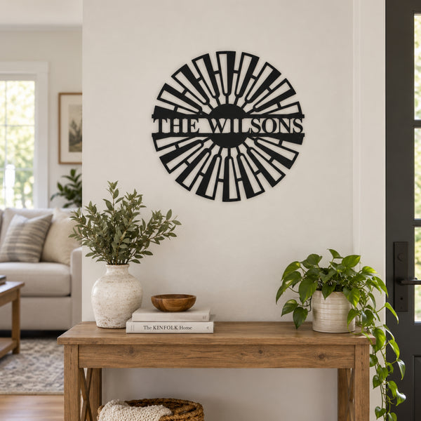 Personalized Family Name Metal Sign – Windmill Design
