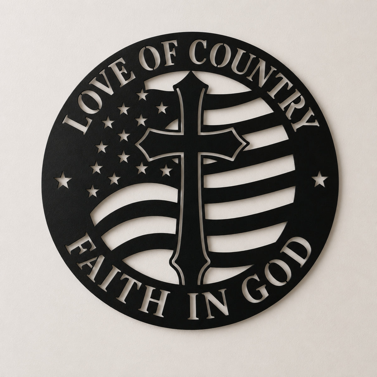 Love of Country Faith in God Metal Wall Art – Christian Patriotic Decor