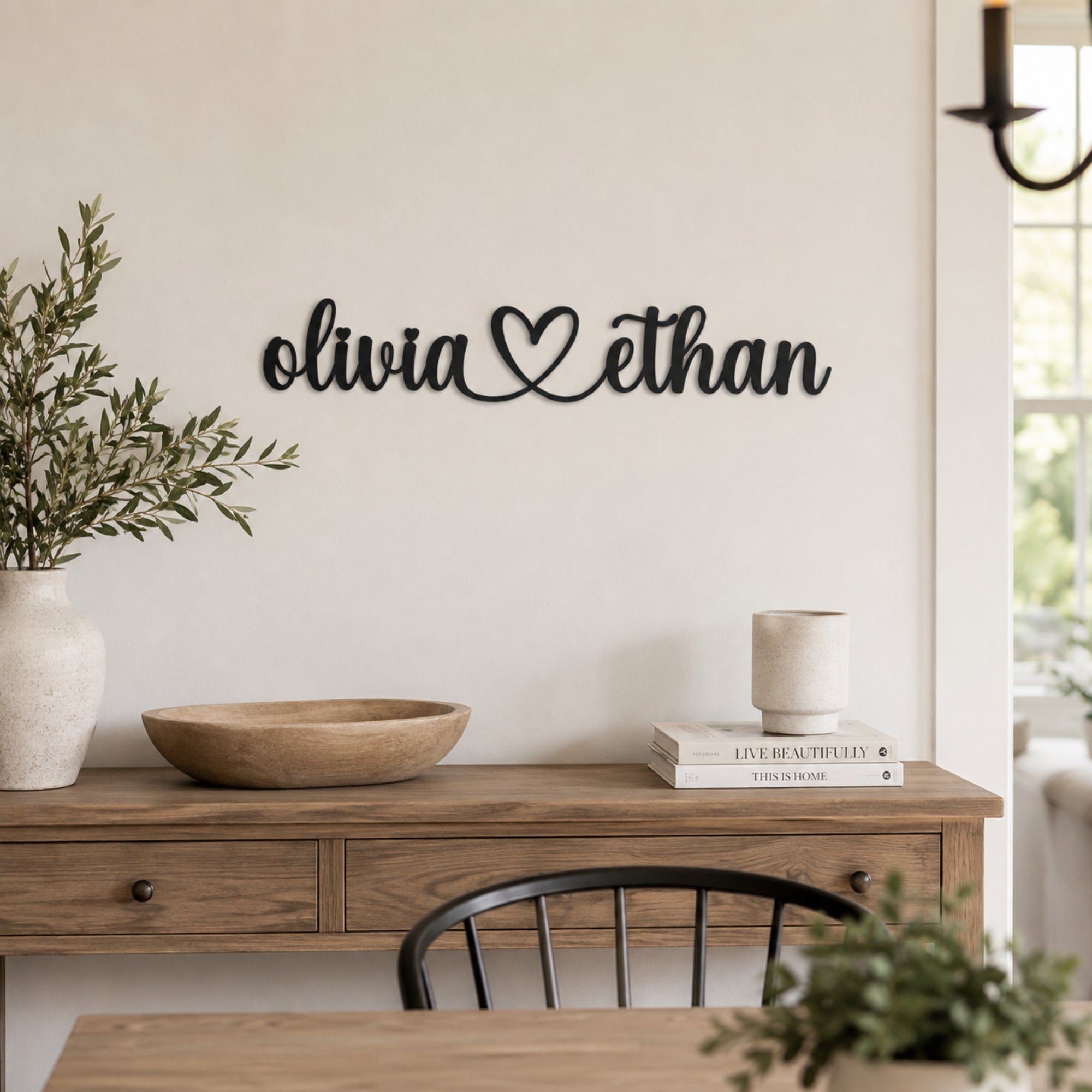Personalized Couple Names Metal Sign with Heart