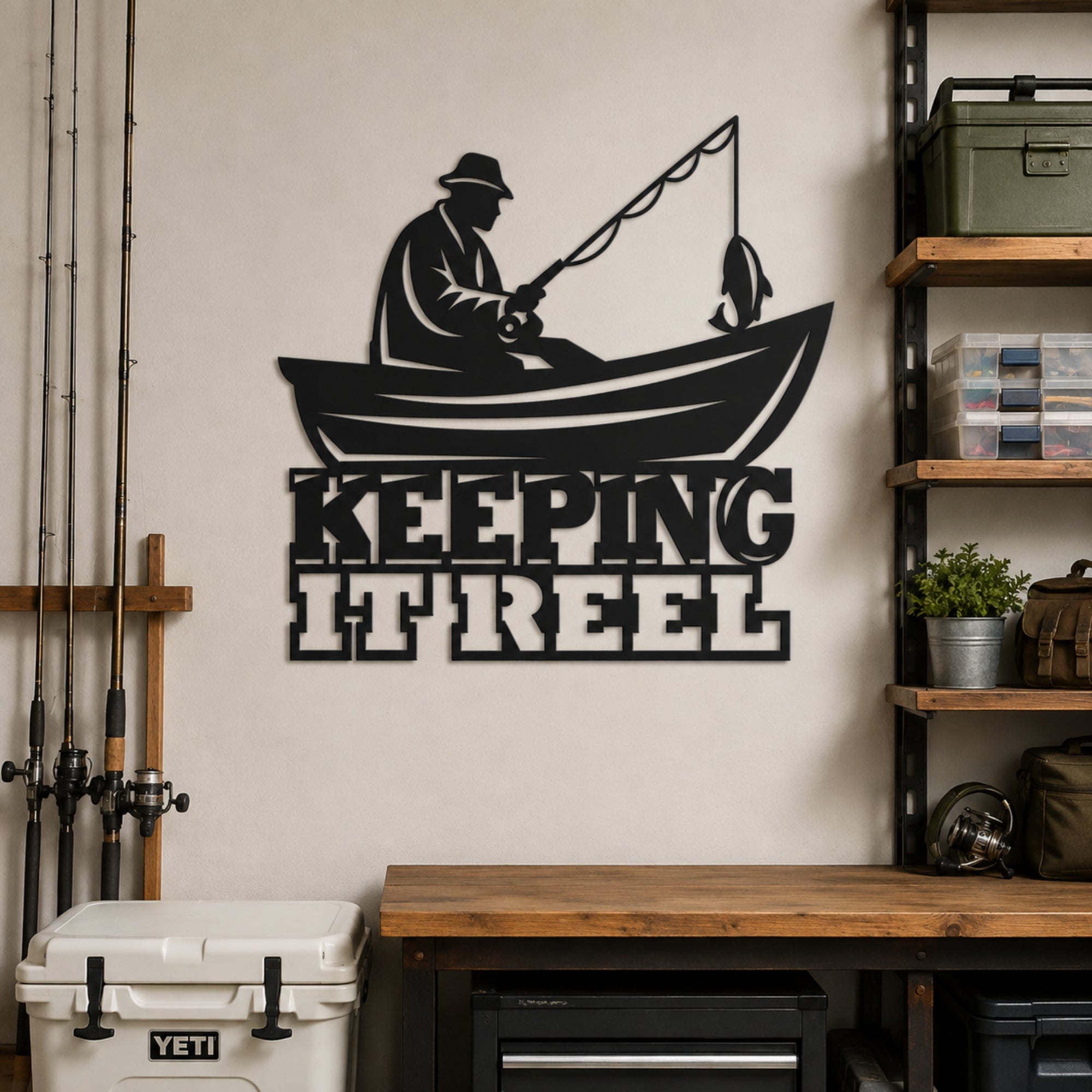 Keeping It Reel Metal Wall Art – Fishing Decor Secondary image