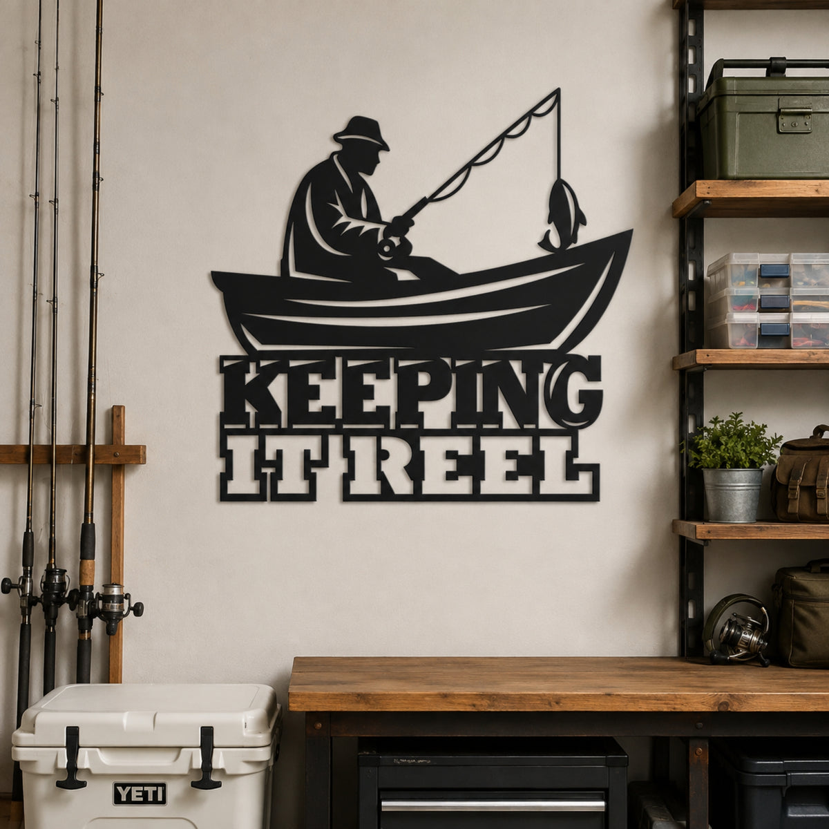 Keeping It Reel Metal Wall Art – Fishing Decor
