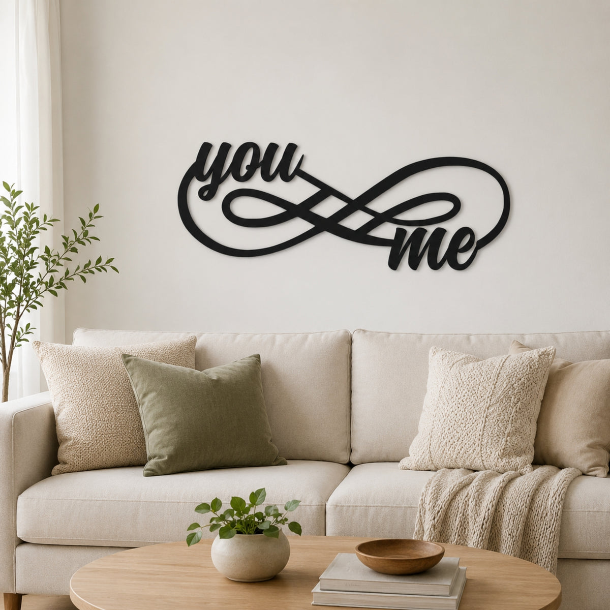 You & Me Infinity Metal Wall Art – Romantic Couple Wall Decor